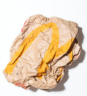 Image of a crumpled McDonalds paper bag