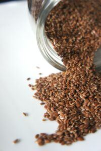 Image of Flaxseed pouring from a jar