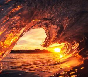 Image of ocean wave forming a heart shape