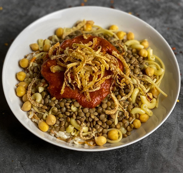 Tasty looking bowl of high-protein, vegan food. 