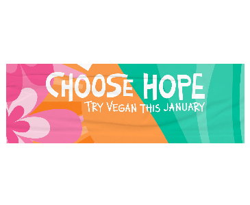 Official Veganuary image - choose hope; try vegan this January. 