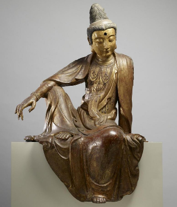 Bronze figurine of Buddhist deity. 