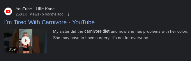 Possible need for colon surgery after going carnivore. 