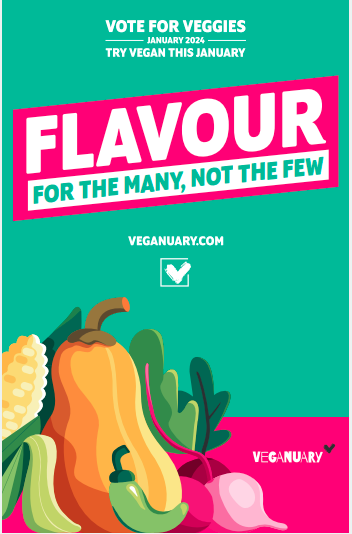Veganuary 'Vote For Veggies' campaign banner 
